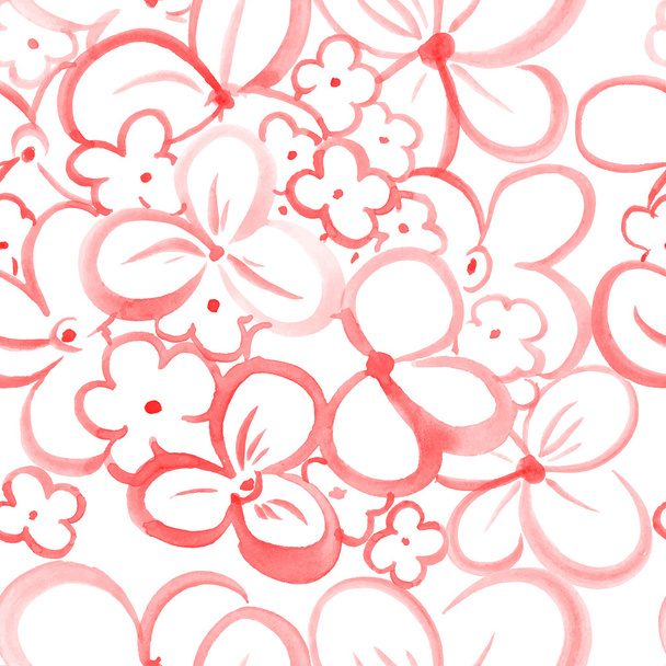 watercolor flowers seamless pattern - Vector, Imagen