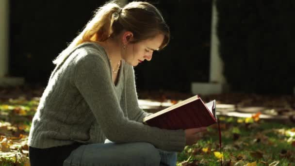 Woman reading book - Záběry, video