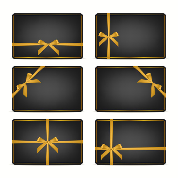 Set of gift cards with ribbons. - Vector, imagen