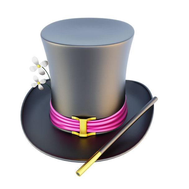 Magic cylinder hat on a white - Фото, зображення