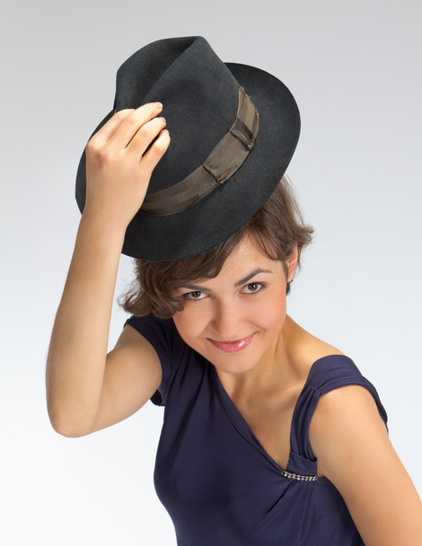 Young girl in a hat - Фото, зображення