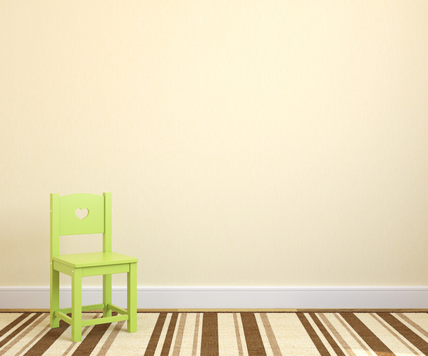 Εσωτερικό του χώρο για παιχνίδη με πράσινο καρέκλα - Φωτογραφία, εικόνα