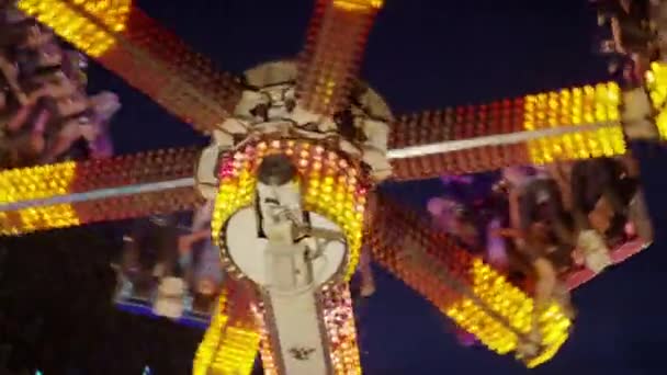 glowing amusement park rides - Footage, Video