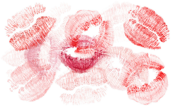 Rote Lippenabdrücke - Foto, Bild