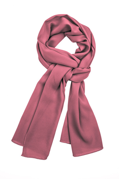 絹のスカーフ。紫のシルク スカーフに孤立した白い背景 - 写真・画像