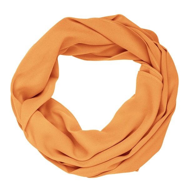 Silk scarf. Orange silk scarf isolated on white background - Photo, Image