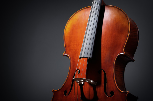 Cello on dark background - Фото, зображення