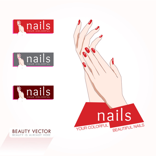 Red Nails Beauty Icon & Board
. - Вектор,изображение