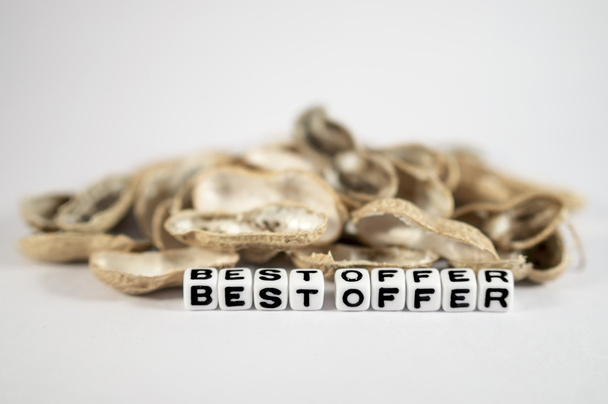 Best offer text with shells of peanuts - Photo, Image