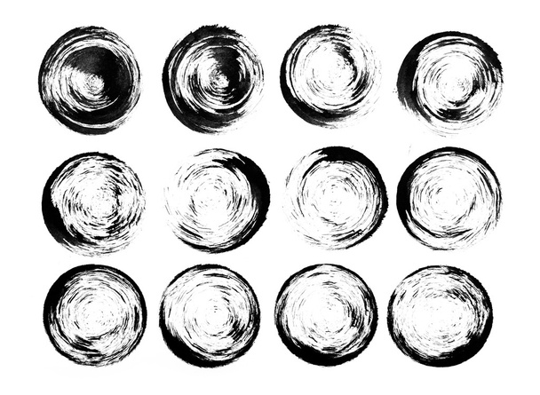 Gyönyörű akvarell fekete design elemek elszigetelt fehér bac - Fotó, kép