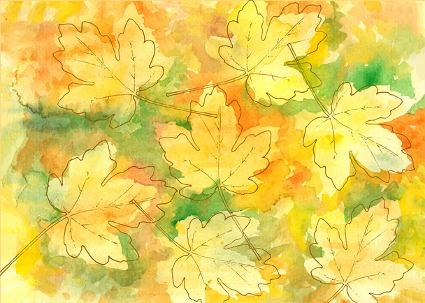 Hand drawn autumn leaves - Vecteur, image