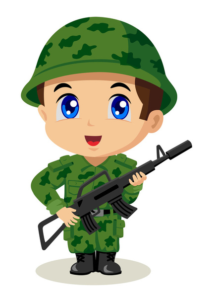 Chibi voják - Vektor, obrázek