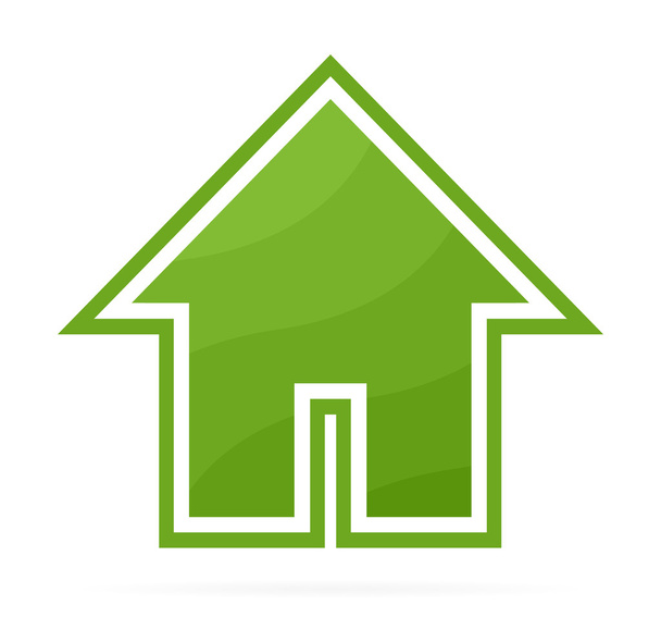 Οικολογικό σπίτι λογότυπο ή εικονίδιο - Διάνυσμα, εικόνα