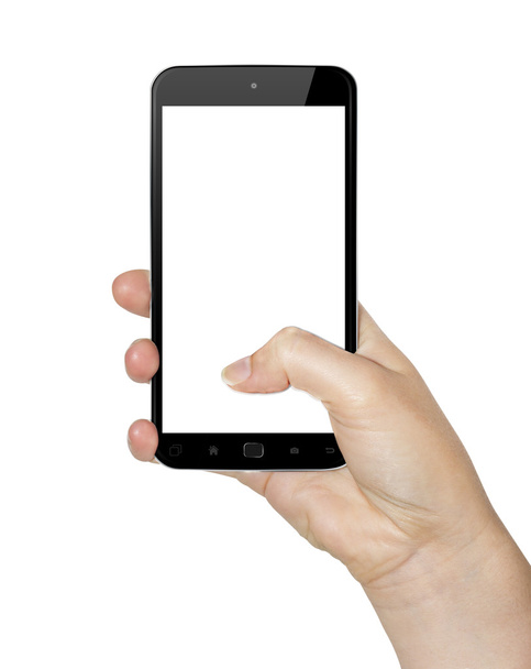 Mão com telefone móvel
 - Foto, Imagem