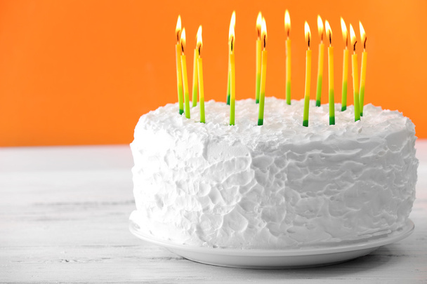 Birthday cake with candles - Фото, изображение