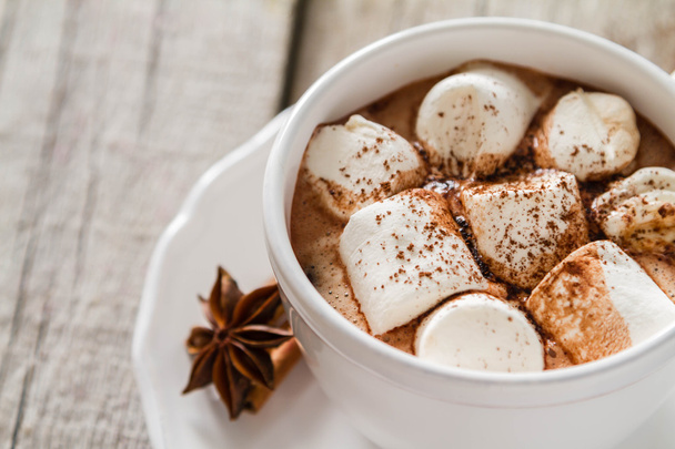 Hot chocolate with marshmallows - Fotoğraf, Görsel