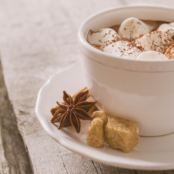 Hot chocolate with marshmallows - Фото, зображення