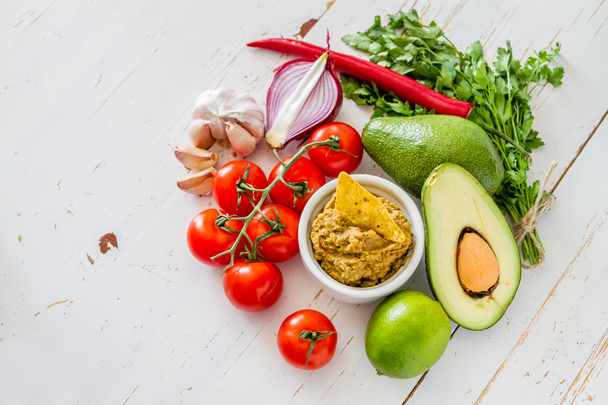 Guacamole sauce and ingredients - Photo, Image
