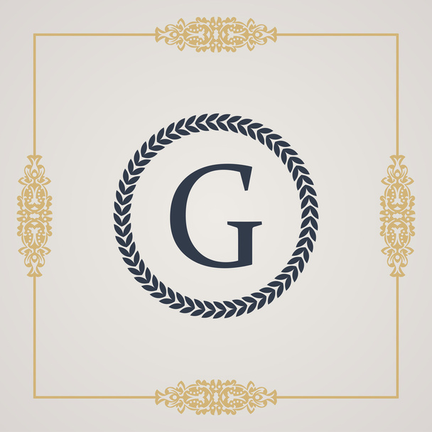 Um emblema de luxo vintage. Logotipo de vetor caligráfico elegante
 - Vetor, Imagem