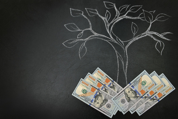 Árvore de dinheiro desenho no quadro negro
 - Foto, Imagem