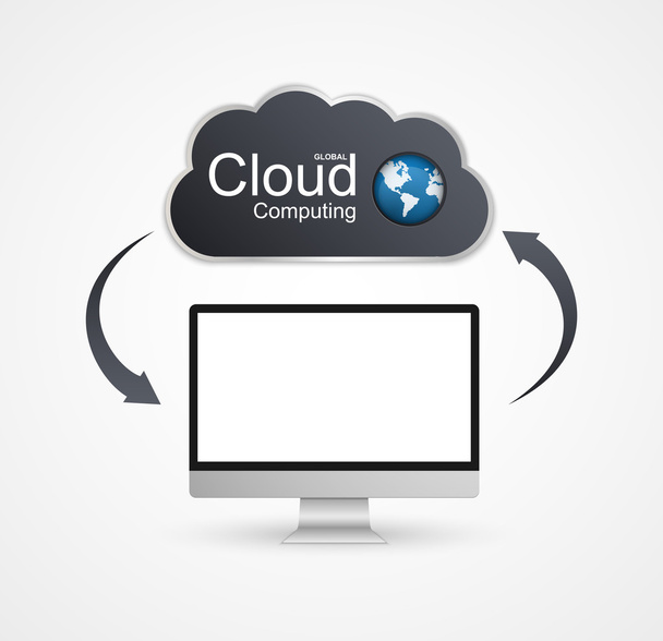 Progettazione concetto di cloud computing. - Vettoriali, immagini
