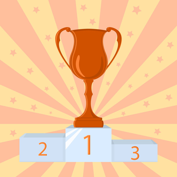 Winner cup, champion prize - Vector, Image