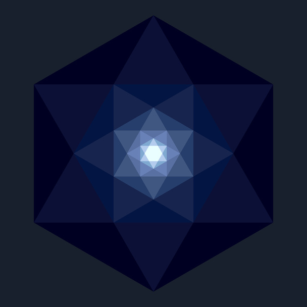 Tmavě modrý šestiúhelník - Vektor, obrázek
