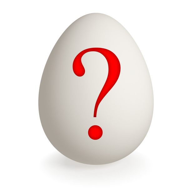Egg with red question sign. - Photo, Image