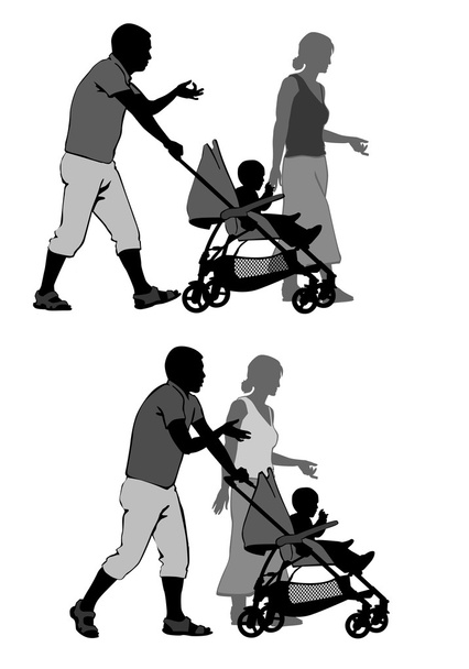 családi séta - Vektor, kép