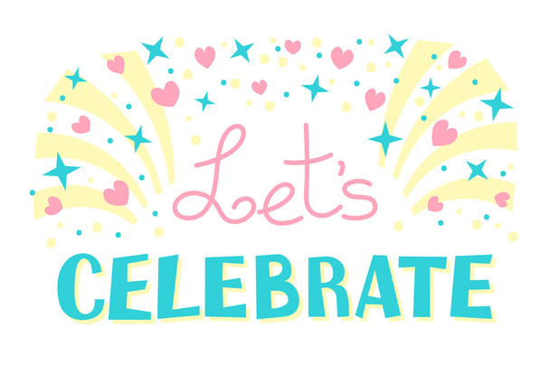 Let 's Celebration Invitation Background Party Time Vector Illustration
 - Вектор,изображение