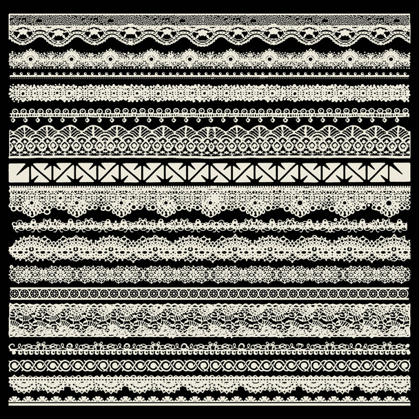 Vector set of lace trims - Vector, Image