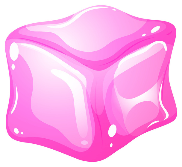 Cubo di ghiaccio rosa su bianco
 - Vettoriali, immagini