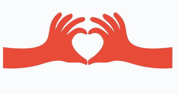 Ruce v podobě srdce - Vektor, obrázek