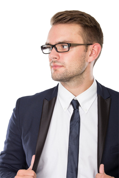 Businessman with elegant gaze, close up - Фото, изображение