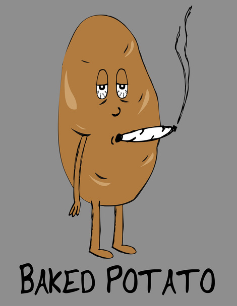 baked potato illustration - Vector, Image