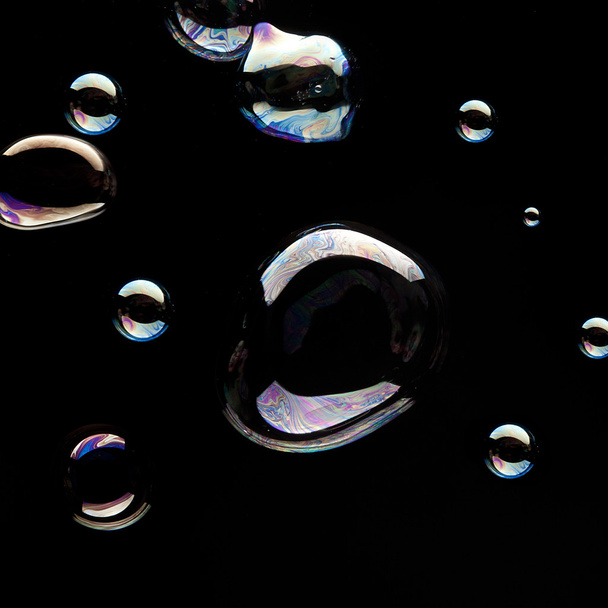 Seife Blase Seifenblasen Pusten Blasring schwarz kugel - Foto, afbeelding