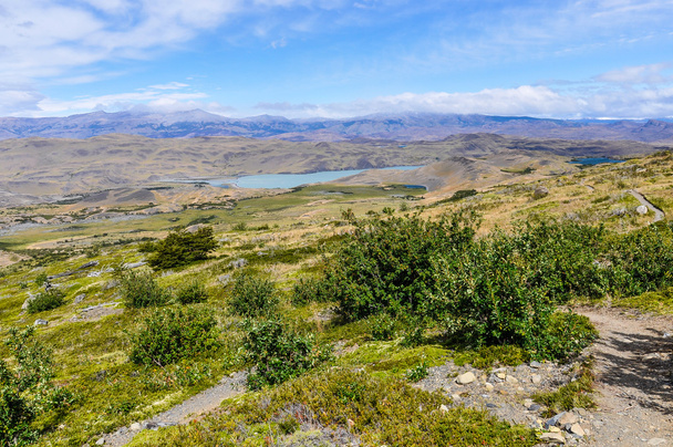 Sunny view, Torres del Paine National Park, Chile - Φωτογραφία, εικόνα