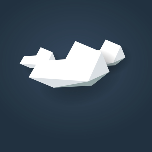 Low poly weather icon. Forecast symbol in modern 3d design. Cloudy or overcast. - Вектор, зображення