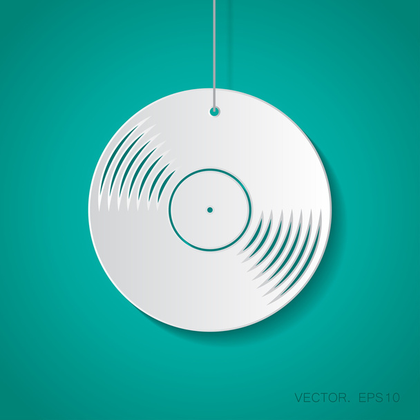 Flat vinyl icon - Vektor, kép