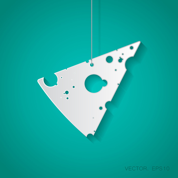 Flat cheese icon - Vektor, kép