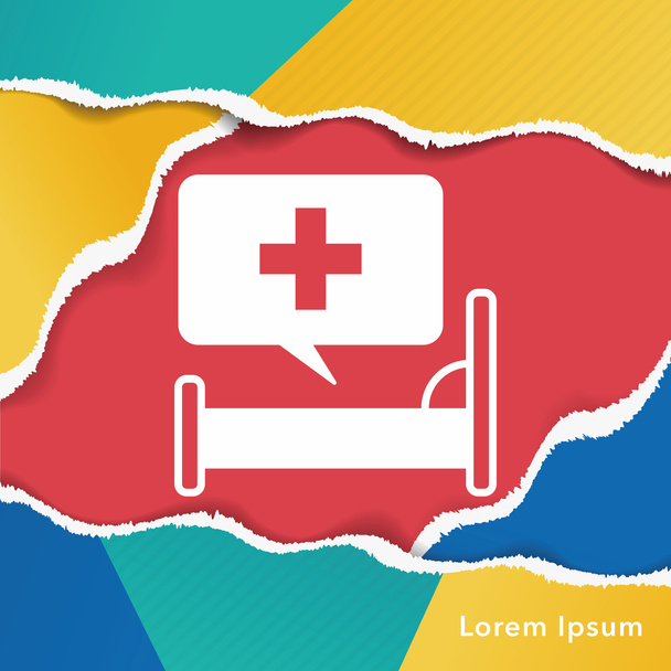hospital beds icon - Vetor, Imagem