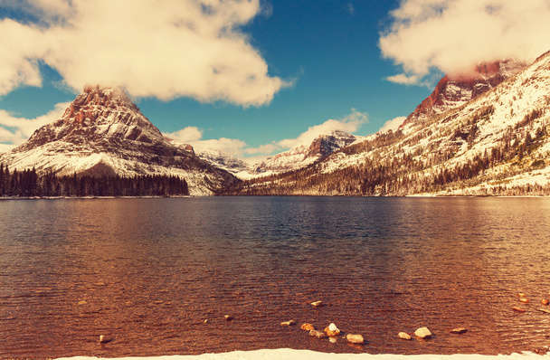 グレーシャー国立公園の弓術家湖 - 写真・画像