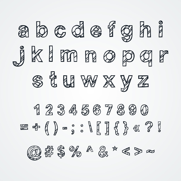 Decoratieve Engelse alfabet, handgetekende. Kleine letters - Foto, afbeelding