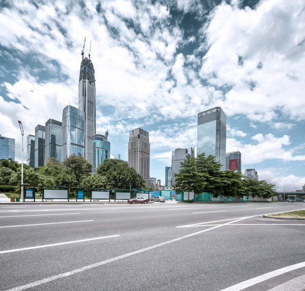 modern city street and skyscrapers - Photo, Image
