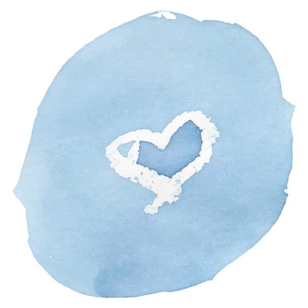 Акварель пляма з символом серця - Фото, зображення