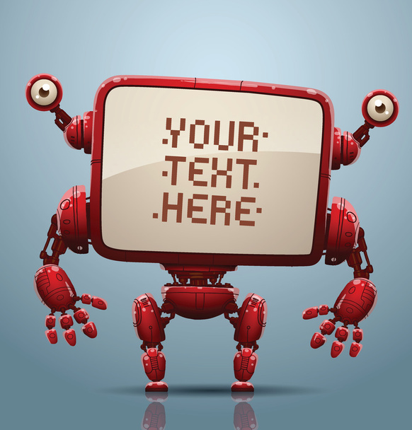Red robot banner - ベクター画像