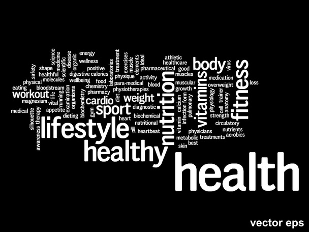 saúde conceitual nuvem de palavras
 - Vetor, Imagem