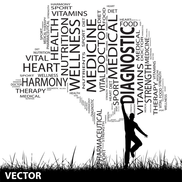 Облако концептуального здоровья
 - Вектор,изображение
