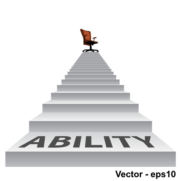 white stair with a chair - Vector, Image