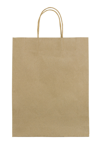 brown paper bag isolated on white - Photo, Image